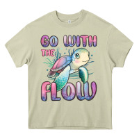 Mossy go with flow turtle Heavy Core Tee - MaliasSmallBusiness