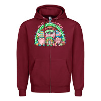Burgundy Easter gnomes rainbow Zipper Hoodie - OliviaCreatesArt