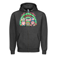 Charcoal Heather Easter gnomes rainbow Zipper Hoodie - OliviaCreatesArt