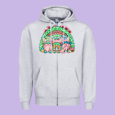 Easter Gnomes Rainbow Zipper Hoodie Designed By Oliviacreatesart