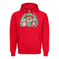 Red Easter gnomes rainbow Zipper Hoodie - OliviaCreatesArt