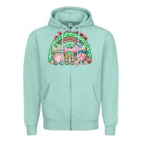 Seafoam Easter gnomes rainbow Zipper Hoodie - OliviaCreatesArt