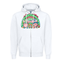 White Easter gnomes rainbow Zipper Hoodie - OliviaCreatesArt