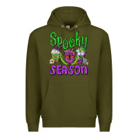 Army Green Spooky Season Coffee Cups Premium Hoodie - FaDigitalArtStudio