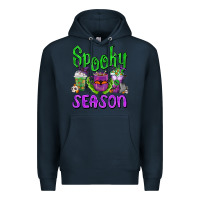 Navy Spooky Season Coffee Cups Premium Hoodie - FaDigitalArtStudio