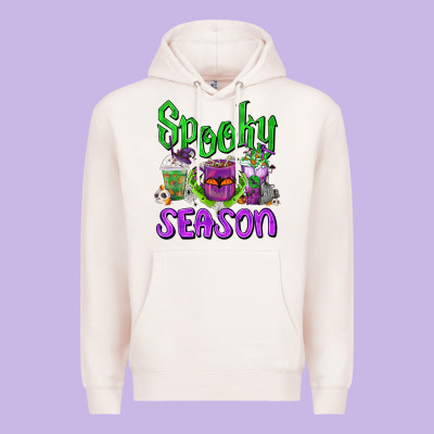 Spooky Season Coffee Cups Premium Hoodie Designed By Fadigitalartstudio