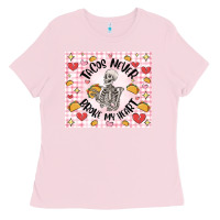 Bubblegum Pink tacos never broke my heart Ladies Tee - MaliasSmallBusiness