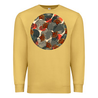 Antique Gold african fabric pattern round earrings 5 Premium Sweatshirt - BundleAndBundleShop