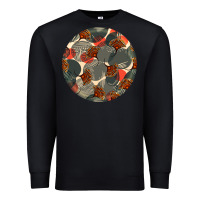 Black african fabric pattern round earrings 5 Premium Sweatshirt - BundleAndBundleShop