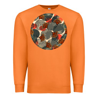 Carrot african fabric pattern round earrings 5 Premium Sweatshirt - BundleAndBundleShop