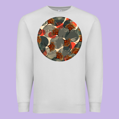 African Fabric Pattern Round Earrings 5 Premium Sweatshirt Designed By Bundleandbundleshop