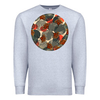 Heather Grey african fabric pattern round earrings 5 Premium Sweatshirt - BundleAndBundleShop