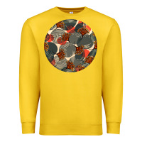 Lemon african fabric pattern round earrings 5 Premium Sweatshirt - BundleAndBundleShop