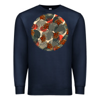 Navy african fabric pattern round earrings 5 Premium Sweatshirt - BundleAndBundleShop