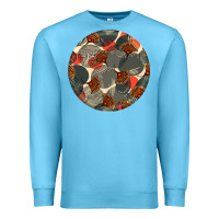 Ocean Blue african fabric pattern round earrings 5 Premium Sweatshirt - BundleAndBundleShop