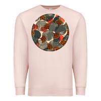 Pale Pink african fabric pattern round earrings 5 Premium Sweatshirt - BundleAndBundleShop