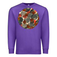 Purple african fabric pattern round earrings 5 Premium Sweatshirt - BundleAndBundleShop