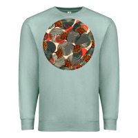 Seafoam african fabric pattern round earrings 5 Premium Sweatshirt - BundleAndBundleShop