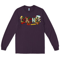 Plum Christmas Teacher Long Sleeve Tee - NancyCooperArtShop