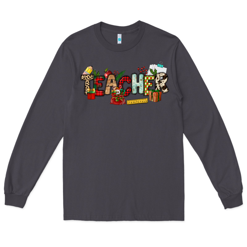 Christmas Teacher Long Sleeve Tee by NancyCooperArtShop | Teevron