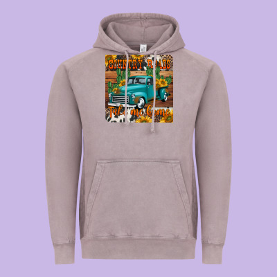 Country Roads Take Me Home Truck Coaster Vintage Hoodie Designed By Jasminsmagicworld