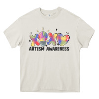 Cream autism awareness Heavy Core Tee - MaliasSmallBusiness