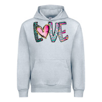 Heather Grey Valentine Love Urban Hoodie - CowhideDigitalArt