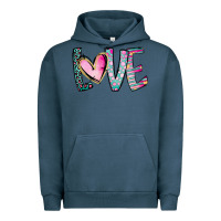 Pigment Midnight Navy Valentine Love Urban Hoodie - CowhideDigitalArt