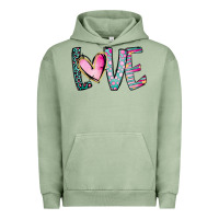 Pigment Oil Green Valentine Love Urban Hoodie - CowhideDigitalArt
