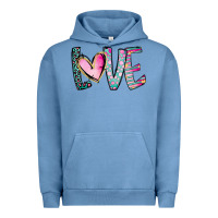 Pigment Pebble Blue Valentine Love Urban Hoodie - CowhideDigitalArt