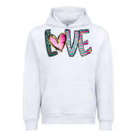 White Valentine Love Urban Hoodie - CowhideDigitalArt
