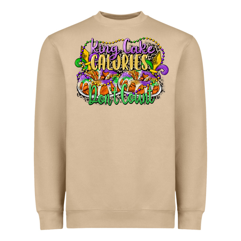King Cake Calories Dont Count Heavyweight Sweatshirt by CowGirlArtShop | Teevron