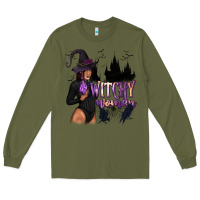 Army Green Witchy Woman Long Sleeve Tee - texasbilliewilder