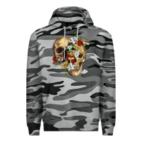 Slate Camo nature skull Premium Hoodie - RanaPortraitStore