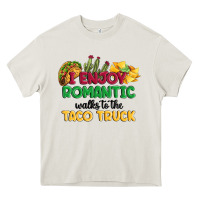 Cream i enjoy romantic walks to the taco truck Heavy Core Tee - MaliasSmallBusiness