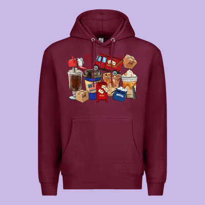 Postal Worker Coffee Cups Premium Hoodie Designed By Fadigitalartstudio