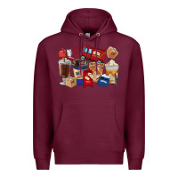 Burgundy Postal Worker Coffee Cups Premium Hoodie - FaDigitalArtStudio