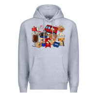 Heather Grey Postal Worker Coffee Cups Premium Hoodie - FaDigitalArtStudio