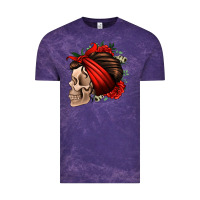 Cloud Purple bandana and roses skull Vintage Tee - Jasminsmagicworld