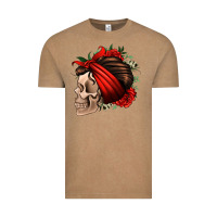 Vintage Coffee bandana and roses skull Vintage Tee - Jasminsmagicworld