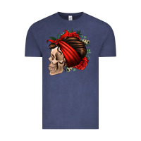 Vintage Denim bandana and roses skull Vintage Tee - Jasminsmagicworld