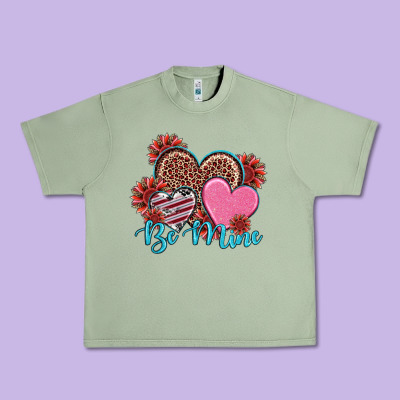 Valentine's Day Be Mine Hearts Sunflower Urban Heavy Tee Designed By Ranaportraitstore