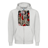 Dove Grey Two skeletons hugging Valentine's Day Zipper Hoodie - FaDigitalArtStudio