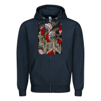 Navy Two skeletons hugging Valentine's Day Zipper Hoodie - FaDigitalArtStudio