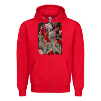 Red Two skeletons hugging Valentine's Day Zipper Hoodie - FaDigitalArtStudio