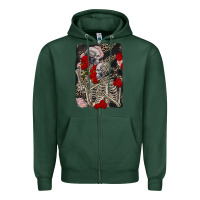 Sports Green Two skeletons hugging Valentine's Day Zipper Hoodie - FaDigitalArtStudio