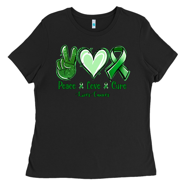 Peace Love Cure Liver Cancer Ladies Tee by Jasminsmagicworld | Teevron