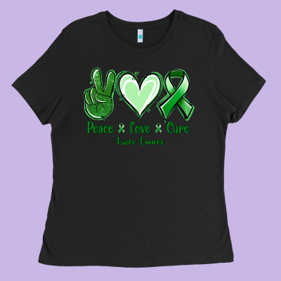 Peace Love Cure Liver Cancer Ladies Tee Designed By Jasminsmagicworld