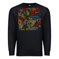 Black african geometric seamless pattern Premium Sweatshirt - BundleAndBundleShop