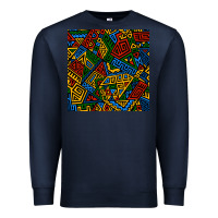 Navy african geometric seamless pattern Premium Sweatshirt - BundleAndBundleShop